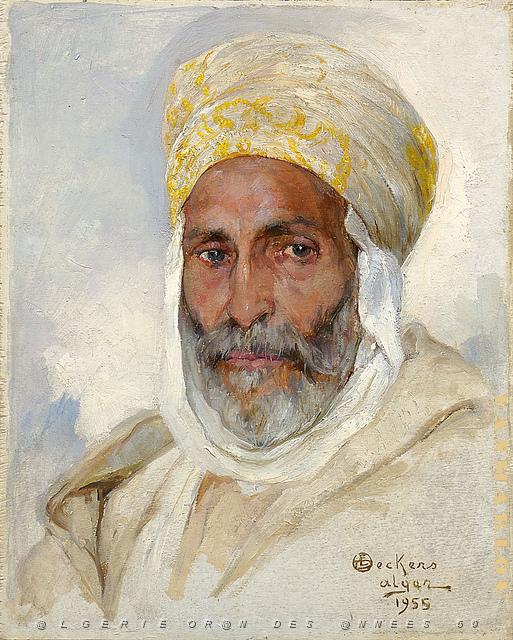 EMILE DECKERS (24).jpg - Portrait d'un homme alg�rien - Deckers - Alger - 1955